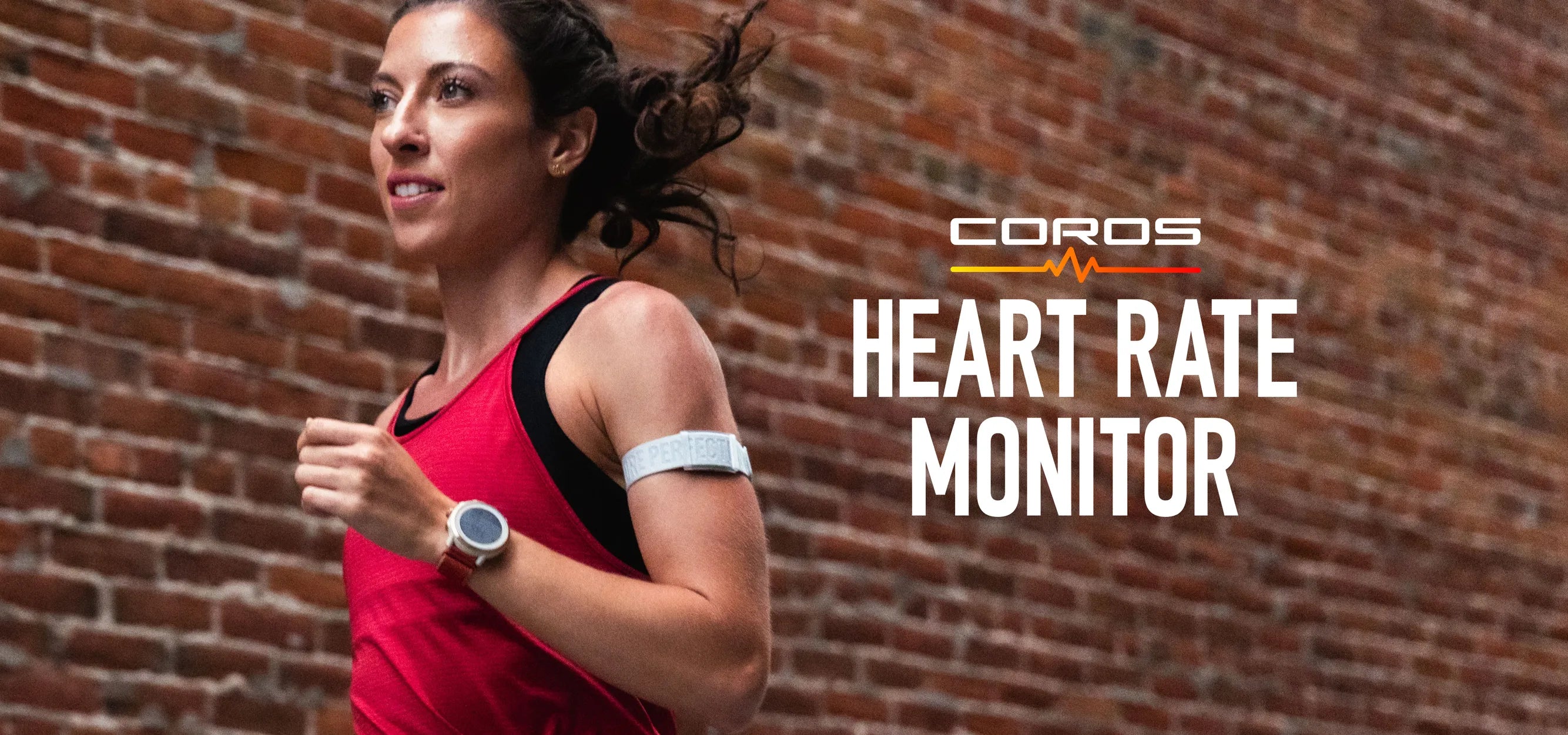 Coros heart rate monitor banner with text