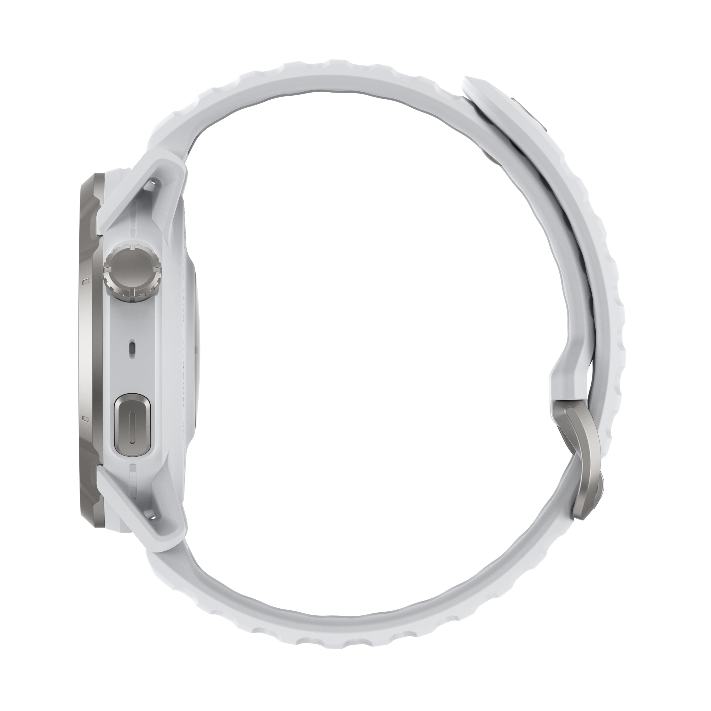 Titanium Bezel White watch band on a white background
