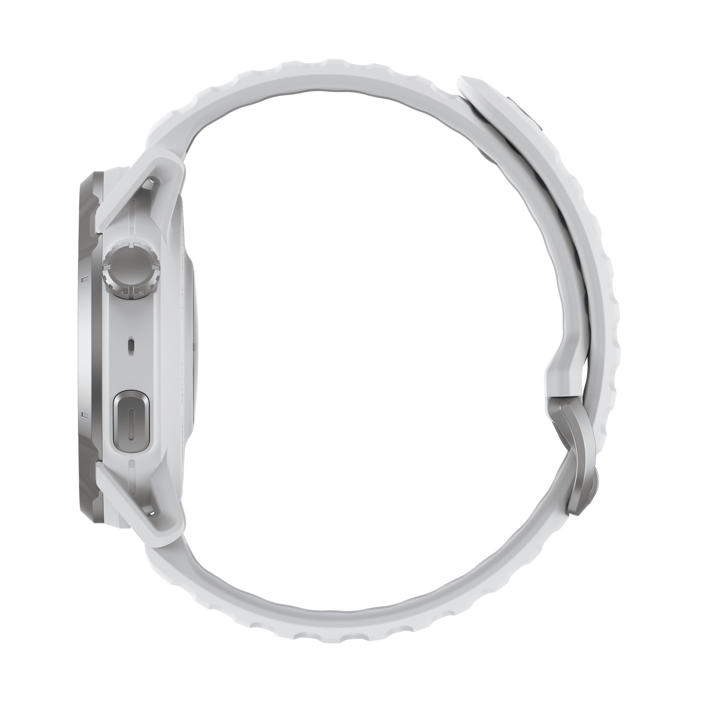 Titanium Bezel White watch band on a white background