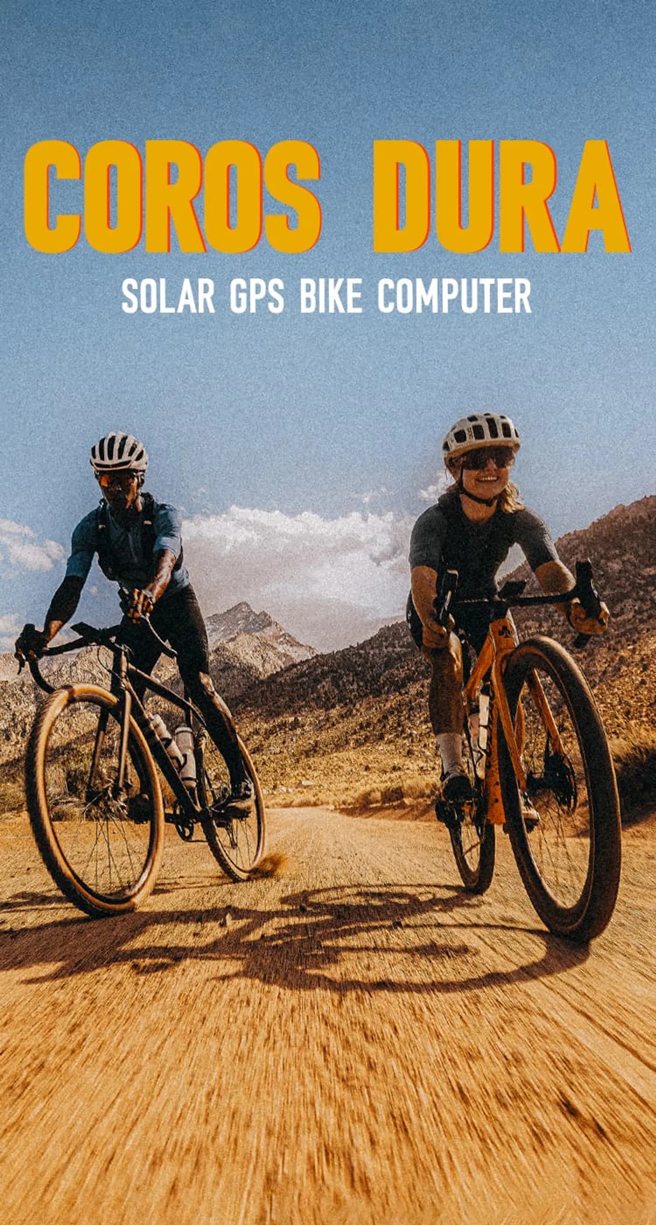 Two Cyclists with COROS DURA Bike computer - mobile banner
