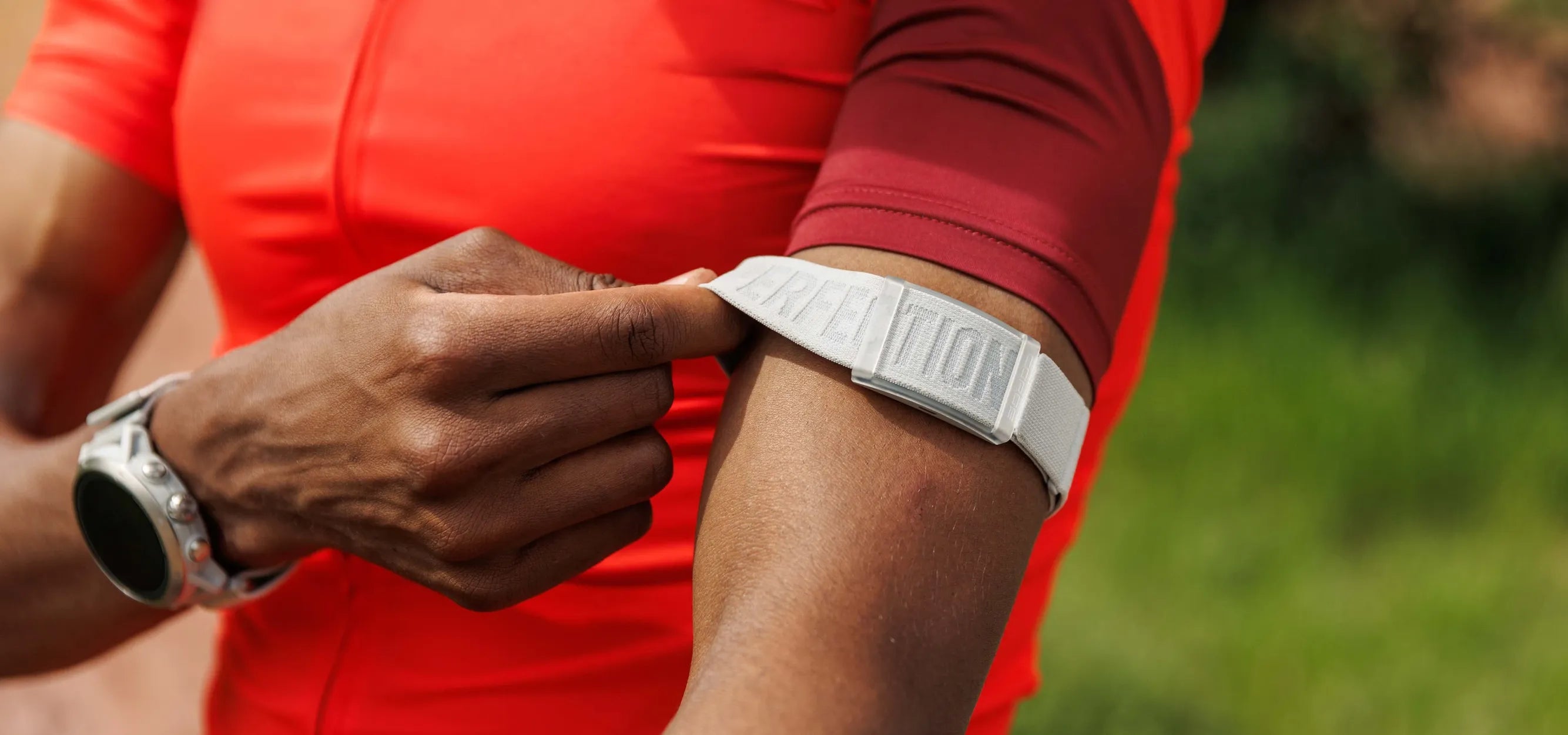 Heart rate monitor fits great on the upper arm