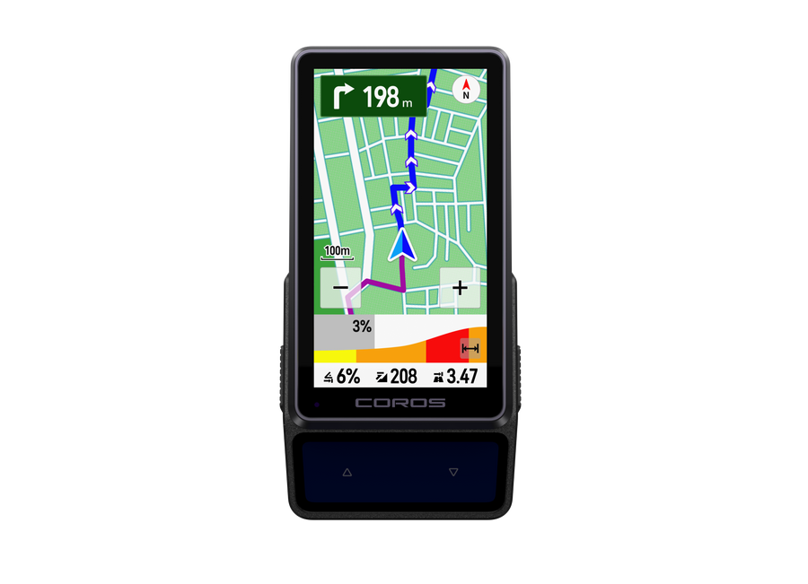 dura2-front: DURA 2 SOLAR showing turn-by-turn navigation