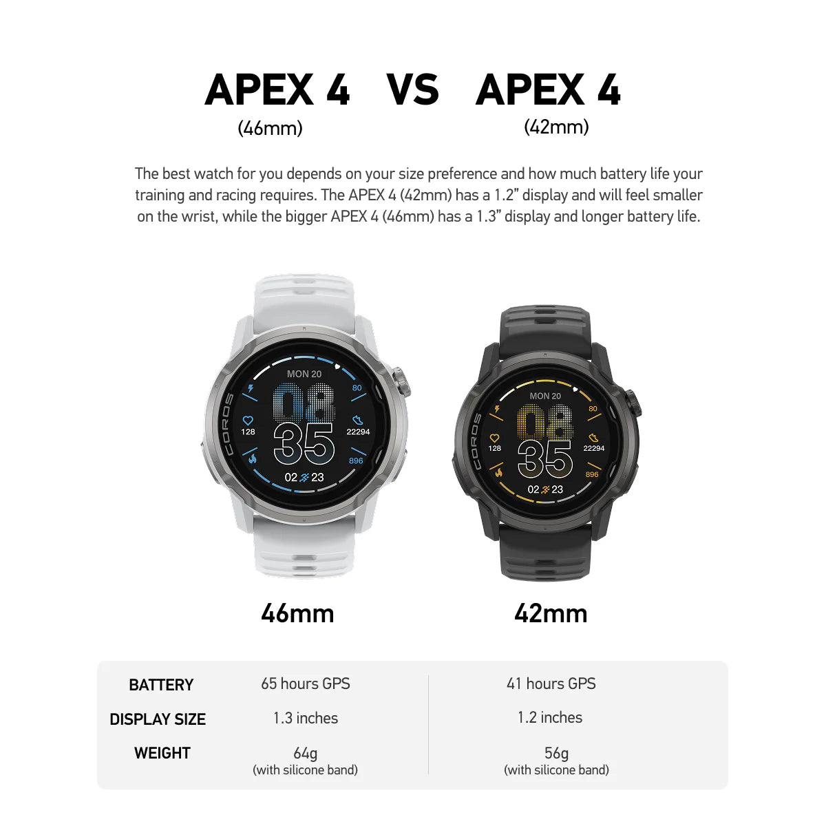 COROS Apex 4 GPS Outdoor Watch